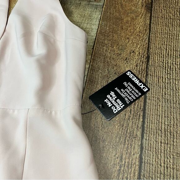 Express Women's NEW Pink Black Lace Fully Lined Date Night Halter Dress Sz 6 - Picture 2 of 7